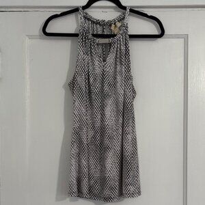 Michael Kors Black and White Patterned Tank Top EUC